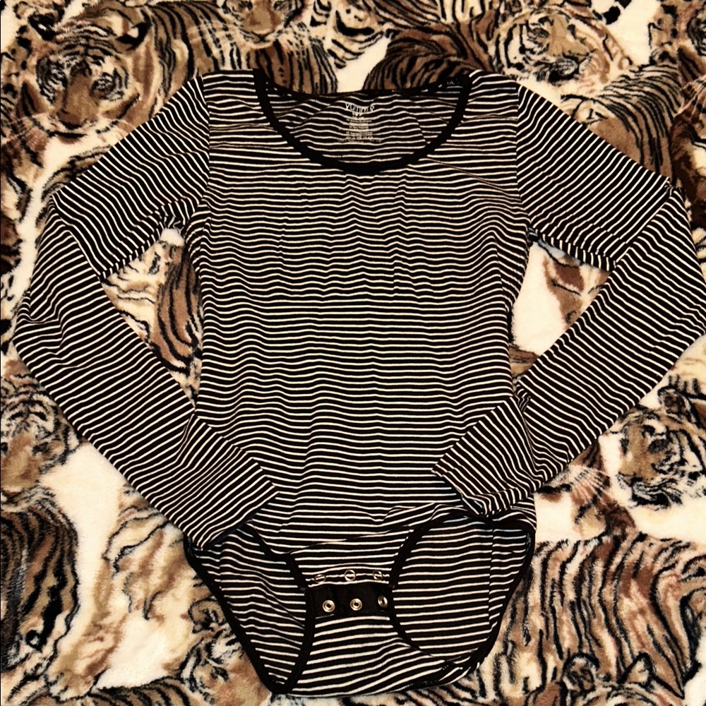 Striped Black and White Bodysuit